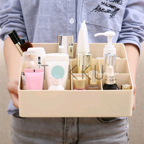 Rak Kosmetik Kotak Penyimpanan Multi Grid Box Kosmetik Rak Meja Serbaguna