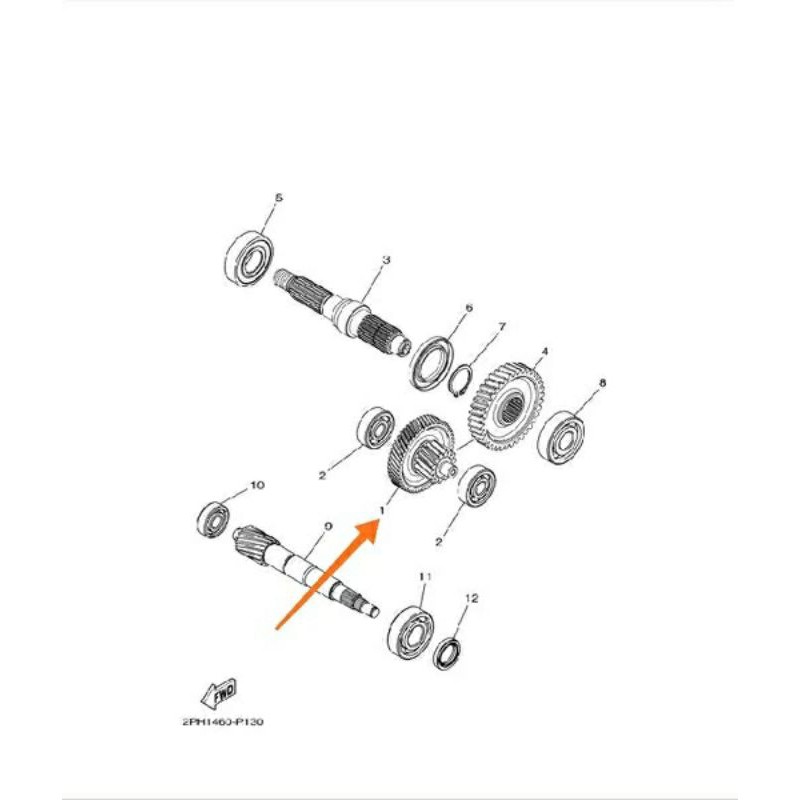 GIR GEAR GIGI GARDAN RASIO TENGAH SUSUN 12 50 T SOUL GT MIO M3 S Z  FINO XRIDE 125 ORIGINAL YGP 2PH-E7410-40
