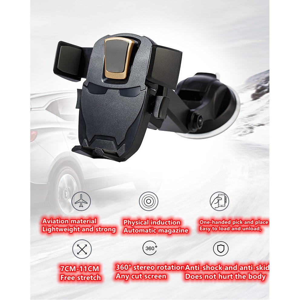 Car mobile phone holder car supplies navigation support paste suction cup type 360° stereo rotation