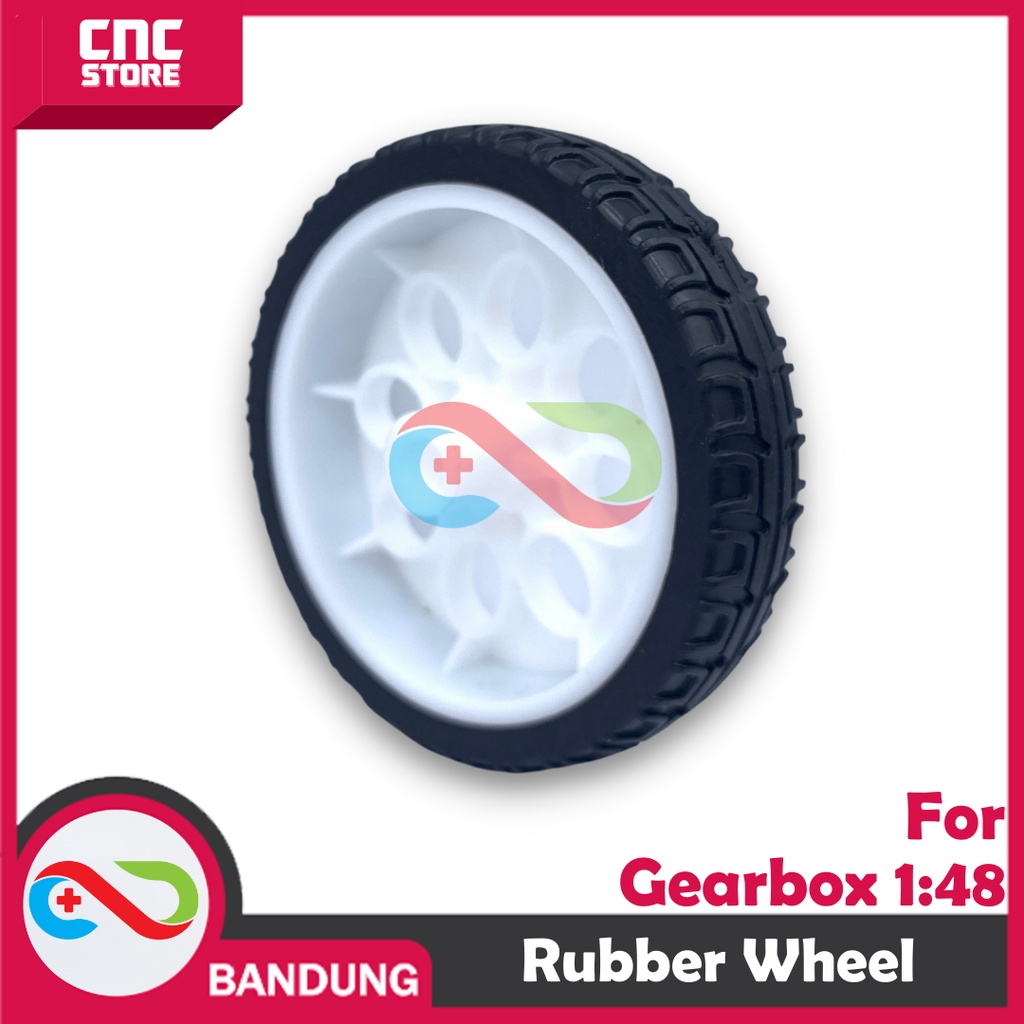 RODA RUBBER WHEEL MOTOR FOR MOTOR DC GEARBOX 1 48 WHITE PUTIH