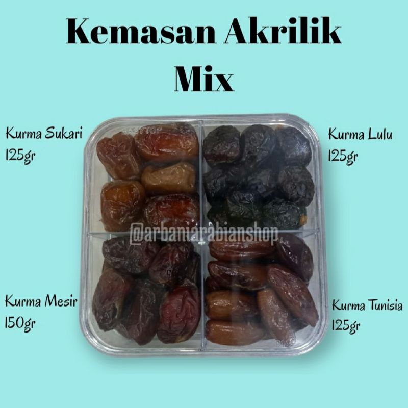 

Kemasan Akrilik Mix/kurma mix/ 100% barang original