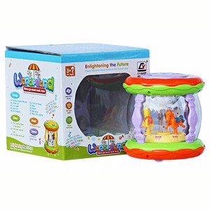 Kado Hadiah Anak Permainan Seru Edukatif Komedi Putar Musik dan Lampu Drum kecil / WONDERLAND MERRY GO ROUND MUSIC DRUM KECIL Murah