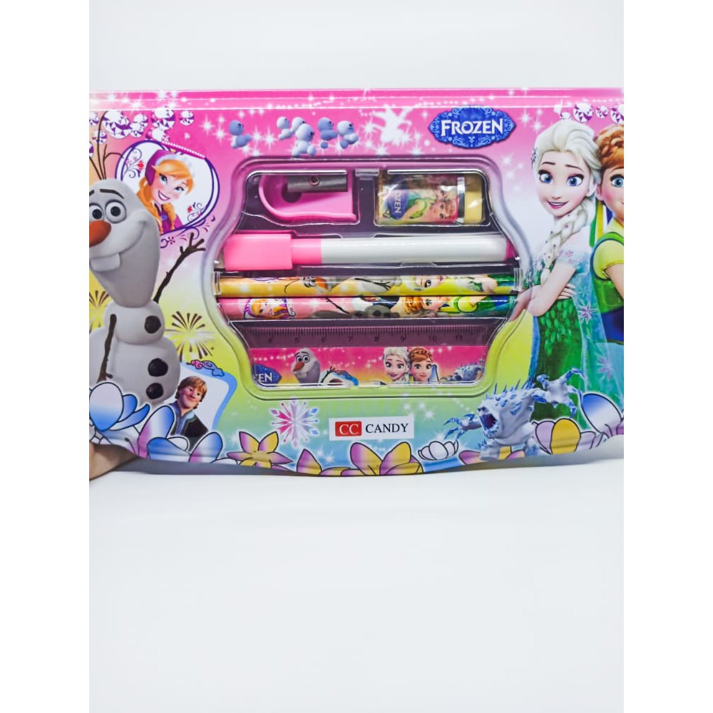 

TEMPAT PENSIL BOX KALENG MCQUEEN FROZEN MURAH SET RAUTAN PENGGARIS PENGHAPUS SERUTAN