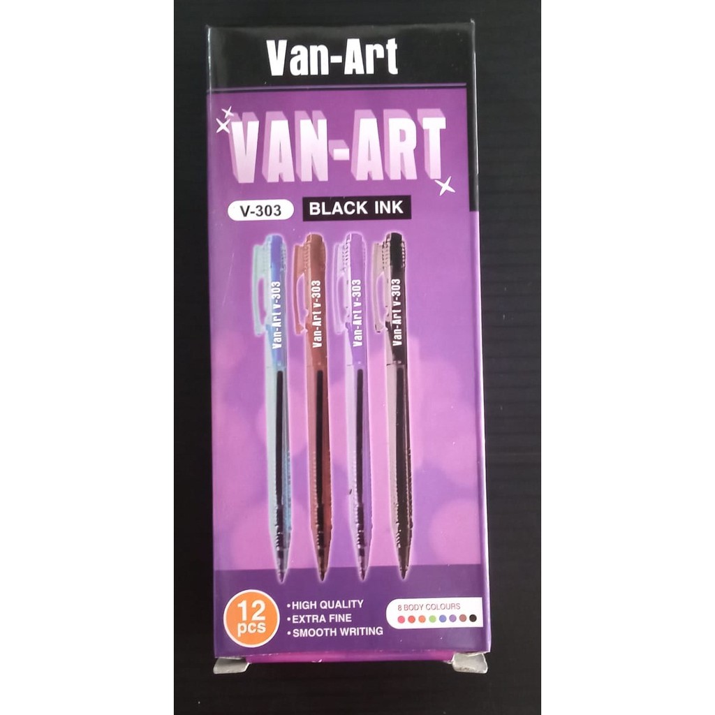 

Ballpoint VanArt V-303 Hitam / Pulpen VanArt V-303 1 Pak isi 12 pcs