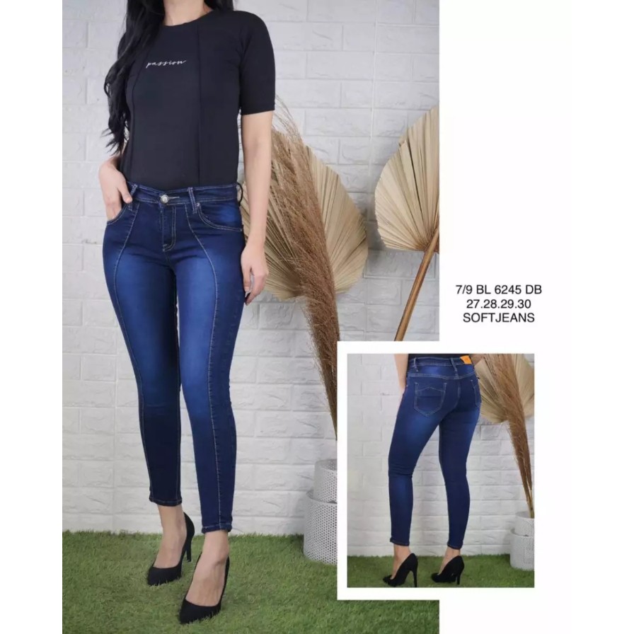 SERENA JEANS 7/9 LEGO 7 9 TULANG SPRAY OKINA JINS 27 - 34 CELANA WANITA CEWEK TERBARU KEKINIAN FRONT LINE POCKET HIDUP KANCING