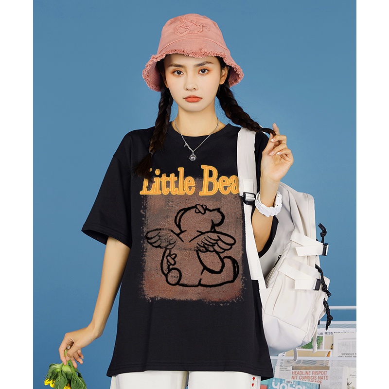 kaos atasan gadis imut premium / t shirt original original / baju kaos cewe lengan pendek / kaos wanita fashion / kaos hitam / kaos coklat