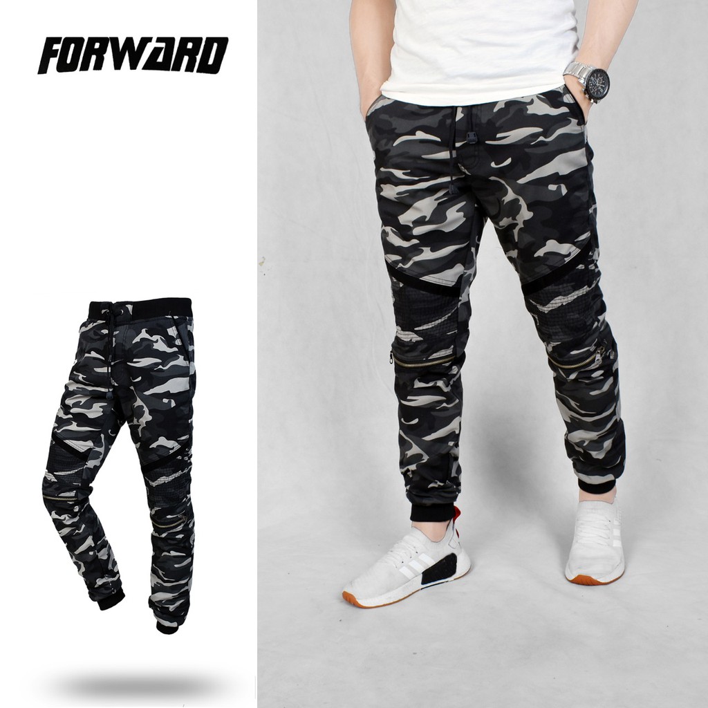 Celana Joger Jogger Camo Ziper Army Panjang Pria