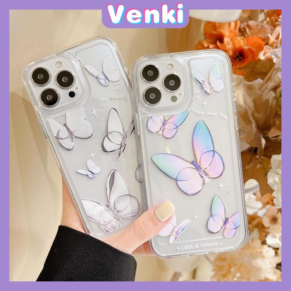 iPhone Case Clear Case Thick TPU Shockproof HD Space Case Protection Camera Plating Button Gradient Butterfly For iPhone 13 Pro Max iPhone 12 Pro Max iPhone 11 iPhone 7 Plus