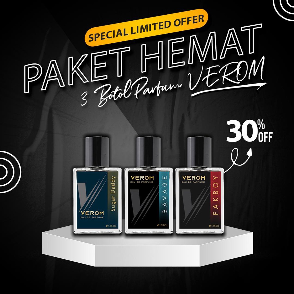 Parfum Pemikat Wanita VEROM PAKET KOMPLIT  ( VEROM FAKBOY DIOR SAVAGE SUGAR DADDY )