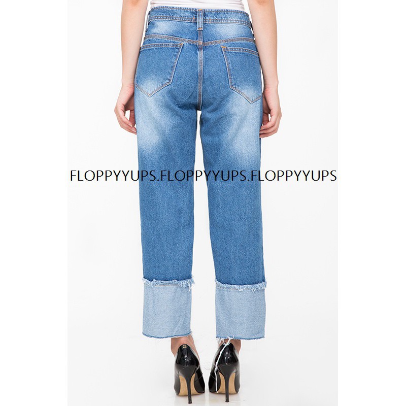 Dijual BOYFRIEND JEANS FLIP UP WASHED BENEFIT Limited