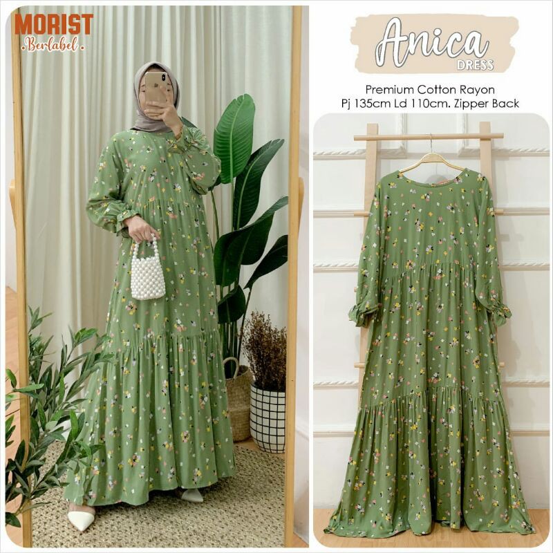 DRESS GAMIS MUSLIMAH WANITA MORIST BERLABEL MURAH