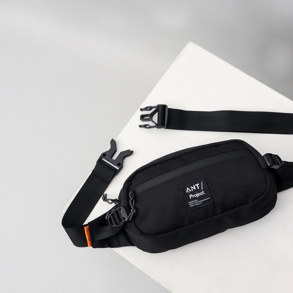 Tas Selempang Waistbag XENON Full Black - Tas Pinggang Original Distro