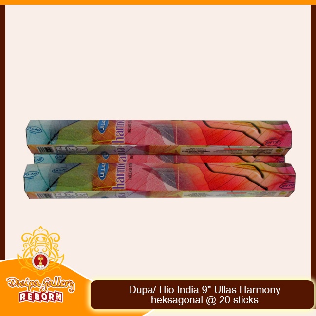 Dupa Hio India Wangi Harmony Ullas heksagonal 9&quot; @20 sticks