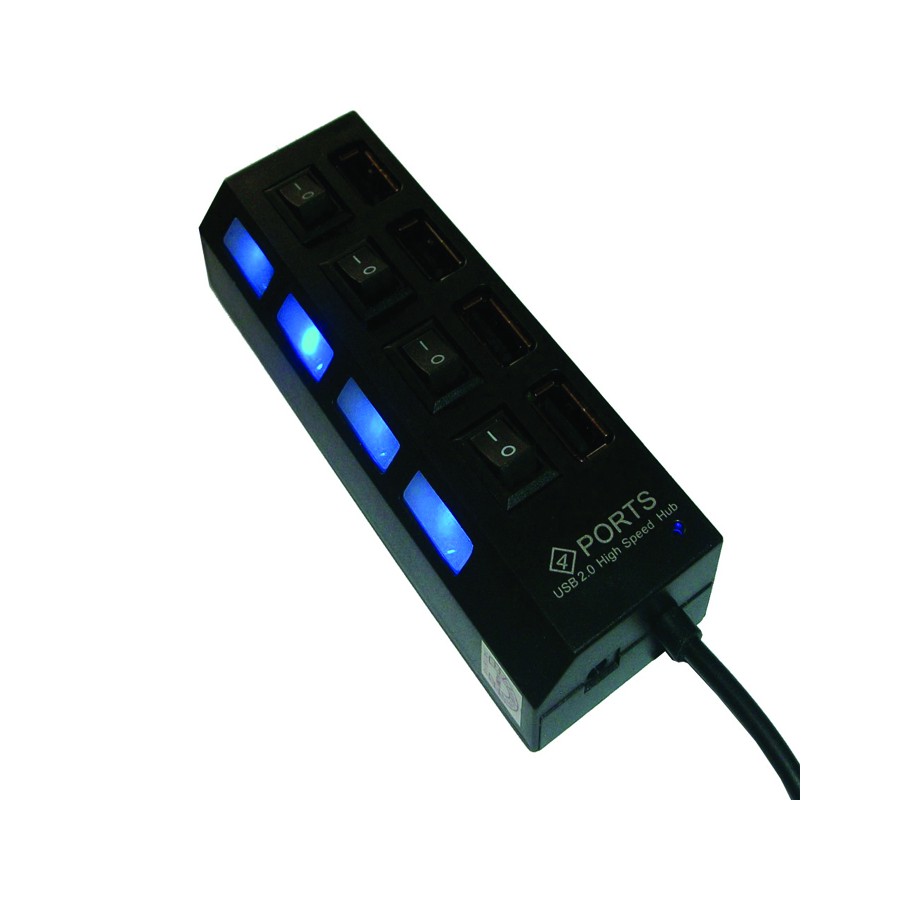 UH44C | USB HUB 4 PORT 4 SWITCH CENTRO BLACK  WHITE