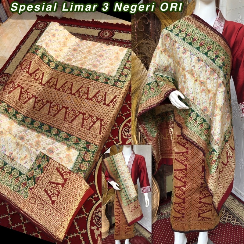 Songket Cream Limar 3 Negeri ORI / Songket Tenun Palembang Asli ilham songket