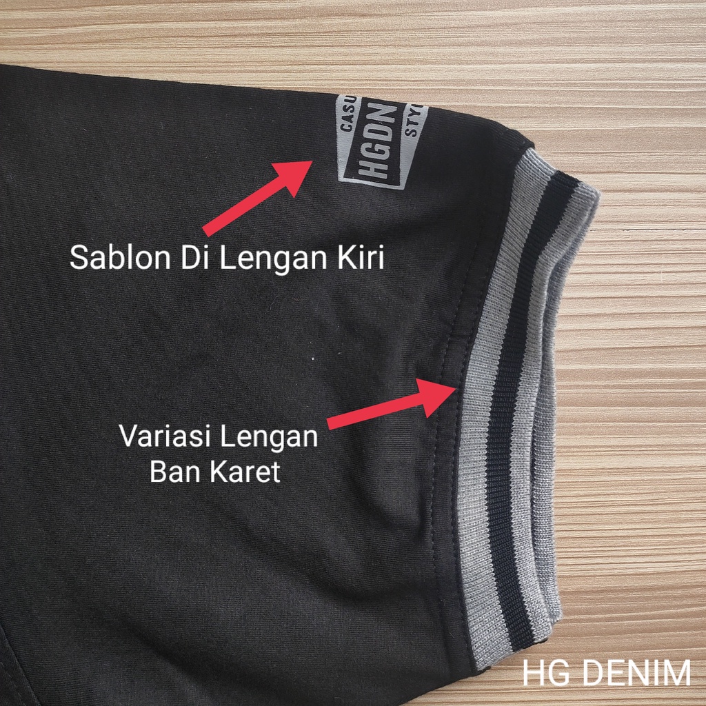 HG DENIM KRAH XL COTTON COMBED PRIA KAOS POLO