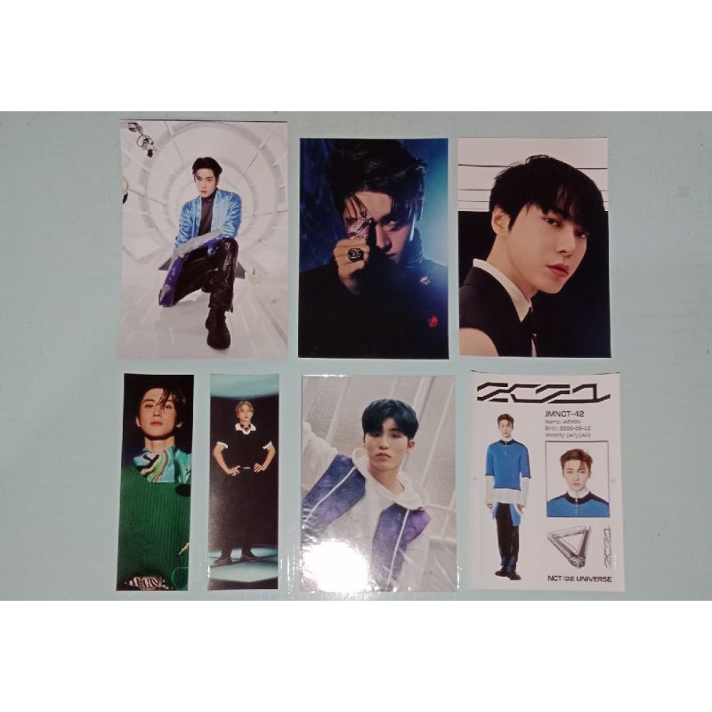 Postcard Jaehyun Universe, Doyoung Classic, Taeyong Catharsis, Jeongwoo TSS Blue, Bookmark Jaehyun, 