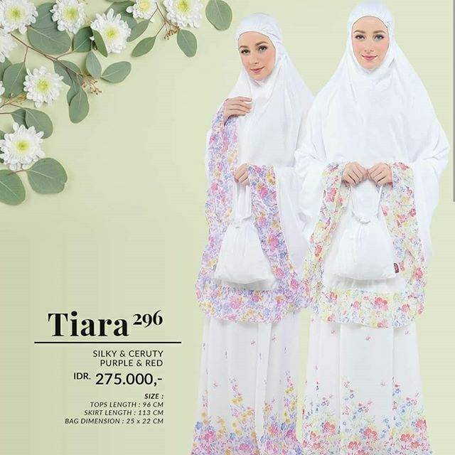 [TATUIS] - Tiara 296 - Mukena Putih Kombinasi Motif Cantik