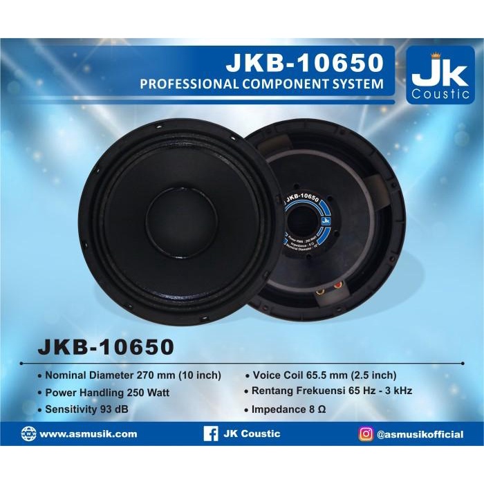 Speaker JKB 10650 JK Coustic Componen 10inc