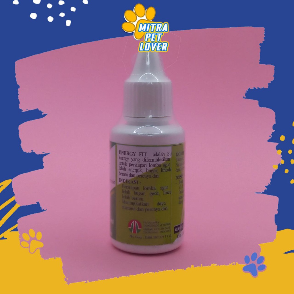 SUPLEMEN BURUNG UNTUK PERSIAPAN LOMBA - ENERGY FIT DROP 30 ML - TINGKATKAN STAMINA PERCAYA DIRI ENERGI - LEBIH BUGAR LINCAH GESIT BERANI - MURAH GARANSI KUALITAS ASLI ORIGINAL - PET ANIMAL TAMASINDO OBAT &amp; VITAMIN HEWAN BINATANG PELIHARAAN MITRAPETLOVER
