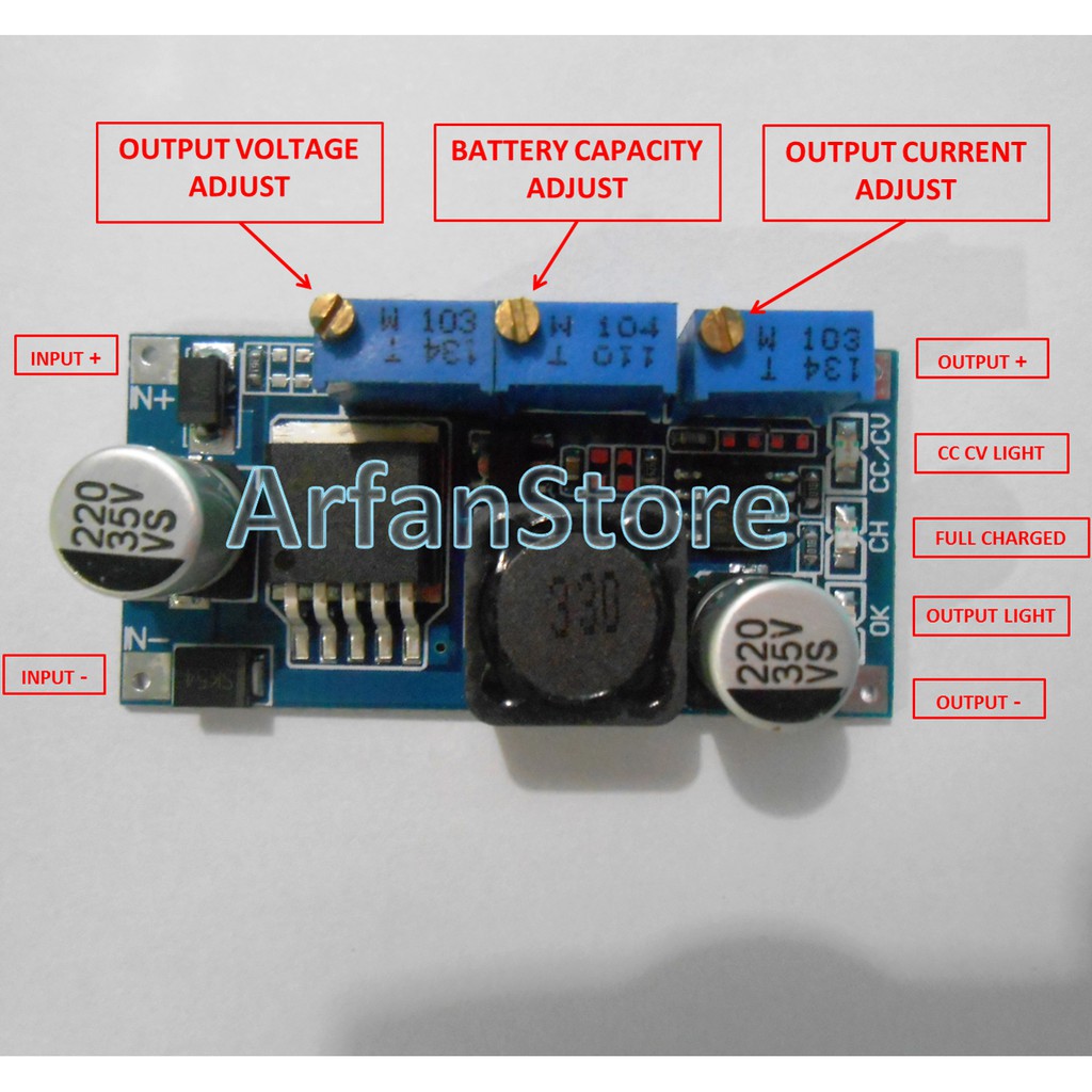 Promo LM2596 CC CV 3A DC Buck Step Down Converter Adjustable Volt Amp