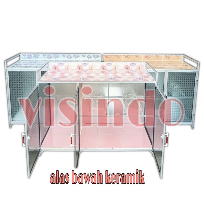 RAK KOMPOR MEJA DAPUR 3 PINTU BAWAH FULL KERAMIK