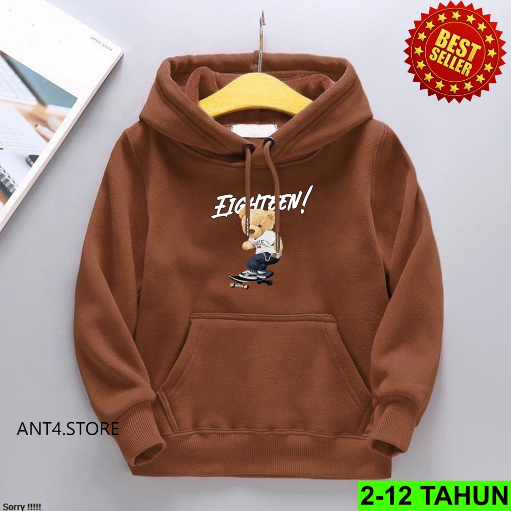 Hoodie eighteen  Anak Laki Laki Perempuan / Jaket Anak BEST SELLER  Anak Usia 2 - 12 Tahun / Sweater TERBARU Anak Cewek Cowok  Switer Distro Bisa COD