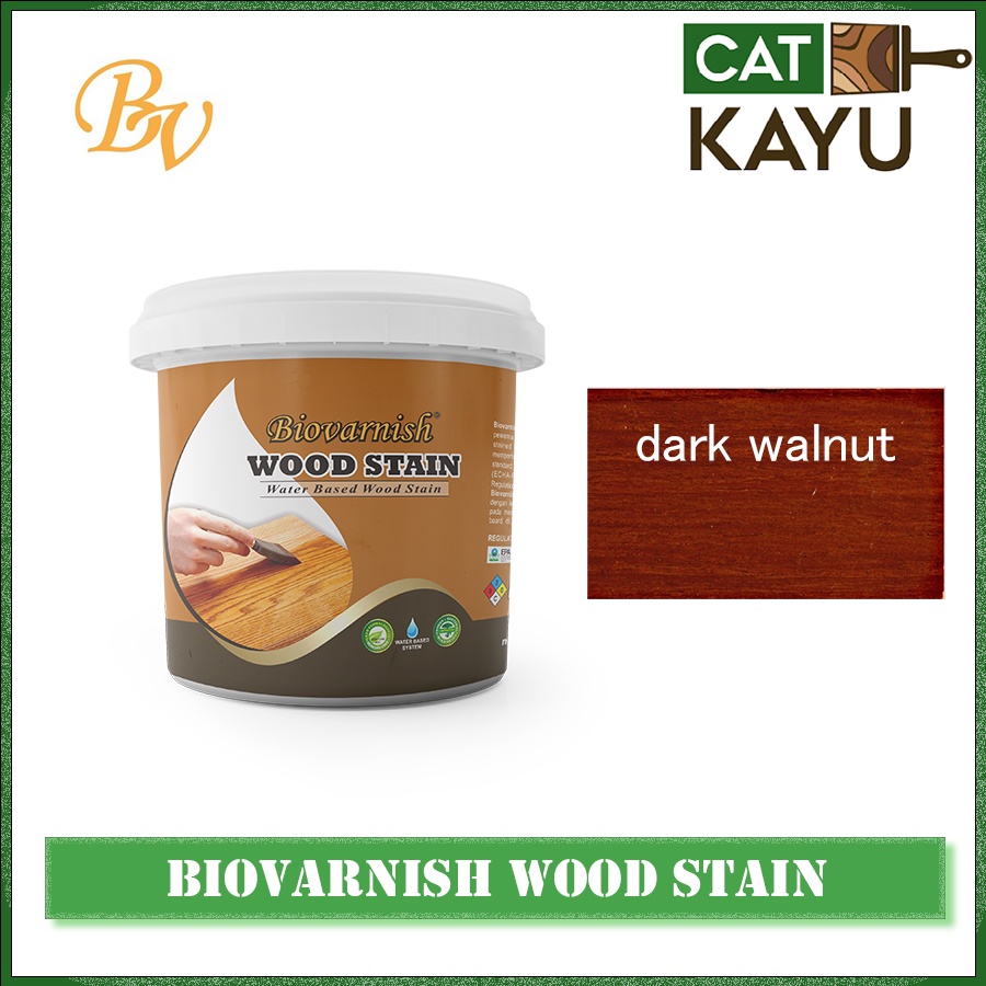 Jual Pernis Kayu Bio Varnish Wood Stain Dark Walnut Cat Kayu Waterbased