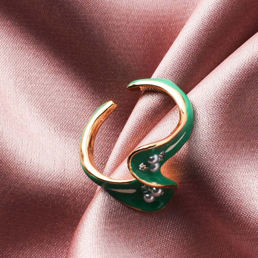 Needway  Gifts Metal Rings Women Girls Open Rings Oil Drop Rings Men Irregular Geometric Handmade Ins Romantic Party Jewelry