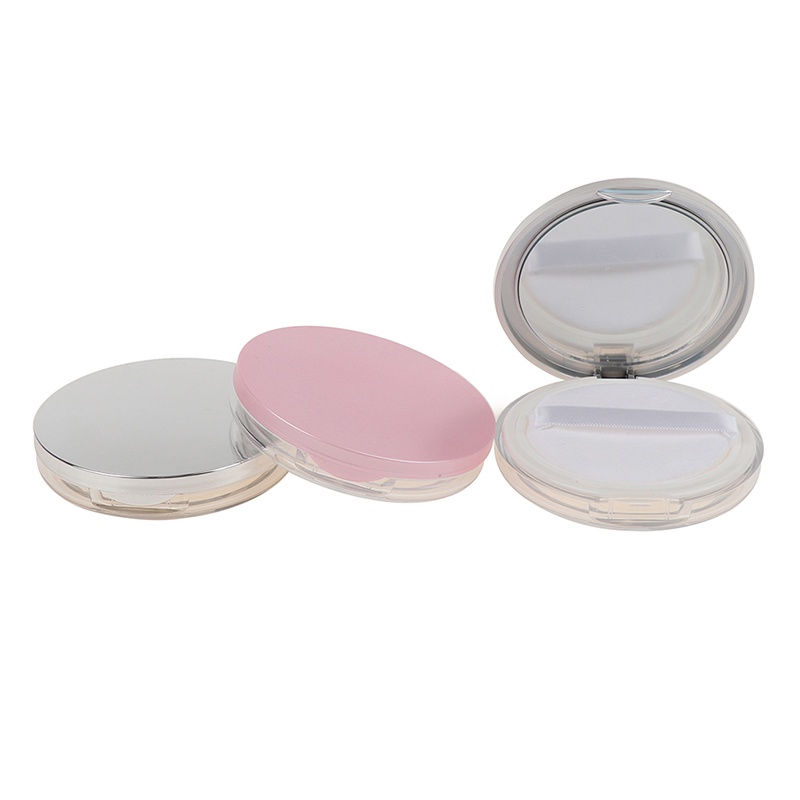 Kotak Jar Container Kosong Portable Dengan Cermin Puff Untuk Makeup