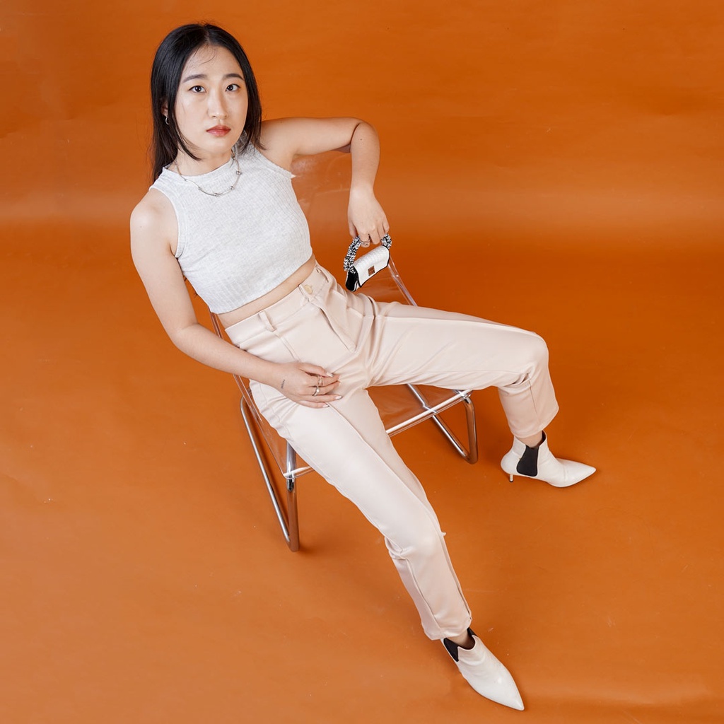 Faux Leather Pants Celana Panjang Wanita