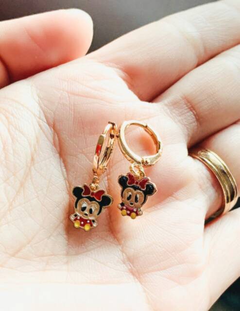 Anting anak Mousse Head Red Gold