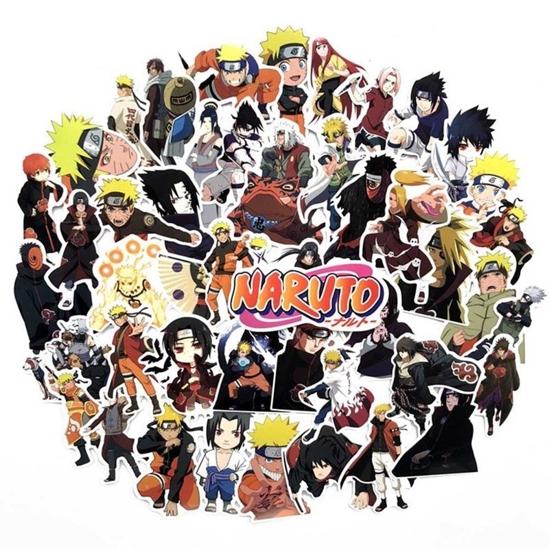 63Pcs Set Stiker  Anime Naruto  Jepang Anti Air untuk 