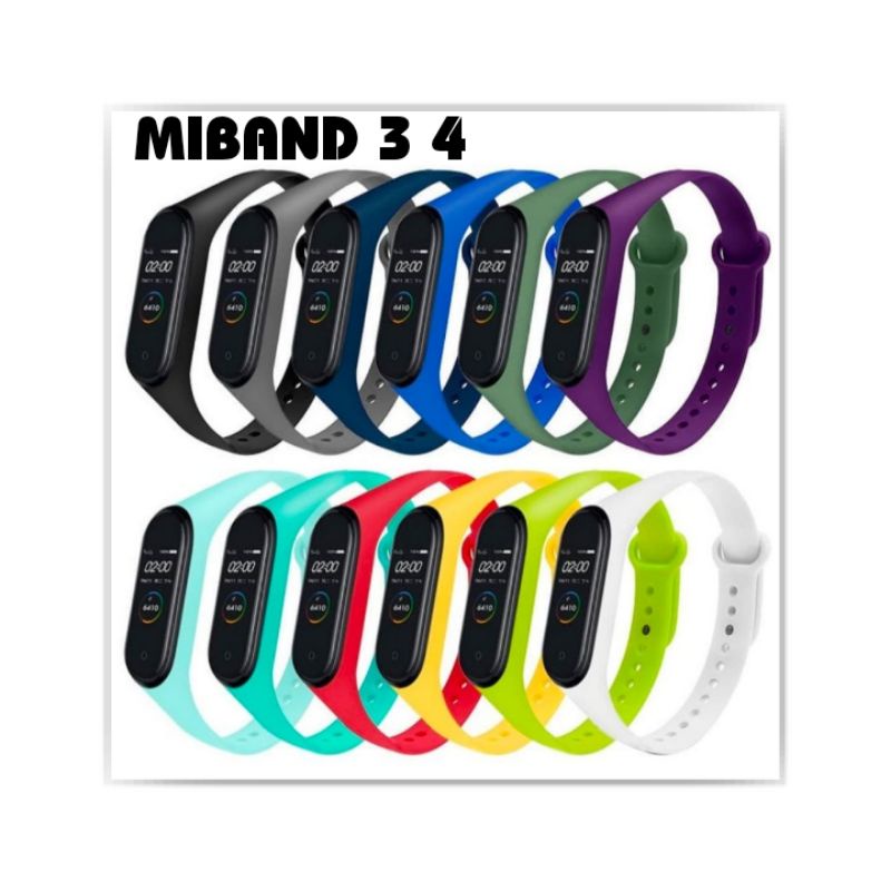 [BEST] STRAP TALI JAM TANGAN - RUBBER ORIGINAL  MI BAND MIBAND 3 4