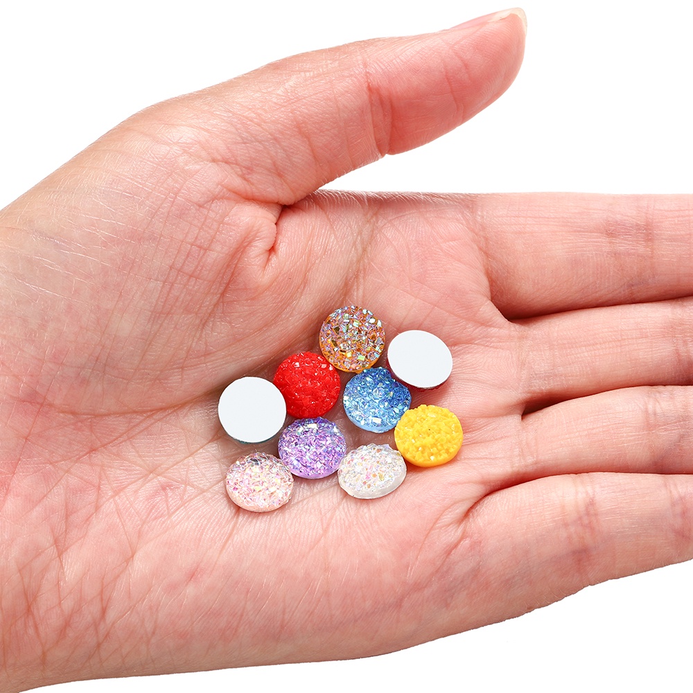 30Pcs/Lot 12mm Campuran warna resin bulat cabochon patch kecil DIY membuat perhiasan persediaan