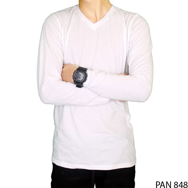 Kaos Spandek Vneck Pria Polos Panjang - Banyak Pilihan Warna PAN (COMB)