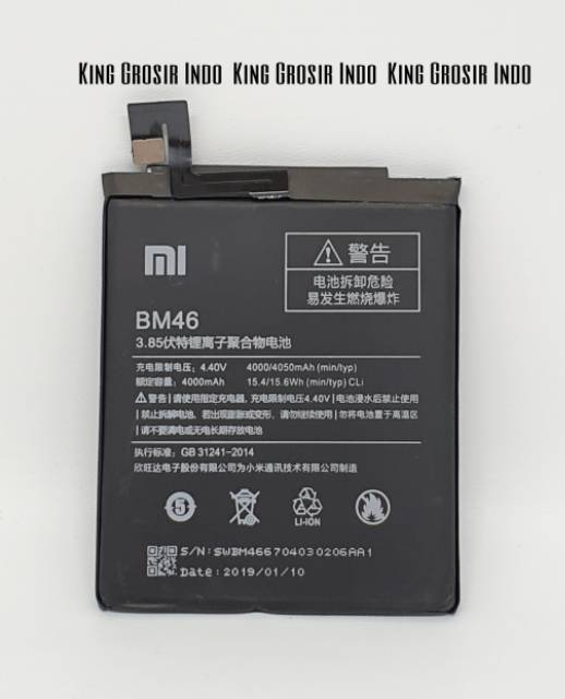 Baterai Xiaomi BM46 Original 100% Xiaomi Redmi Note3 Note3 Pro Battery Batere BM 46 Redmi Note 3