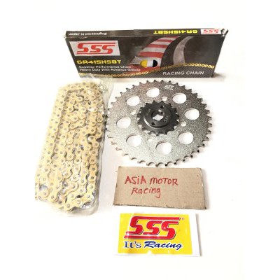 Gear Set SSS 415 Honda Blade New Revo Absolute Rantai HSBT 110L