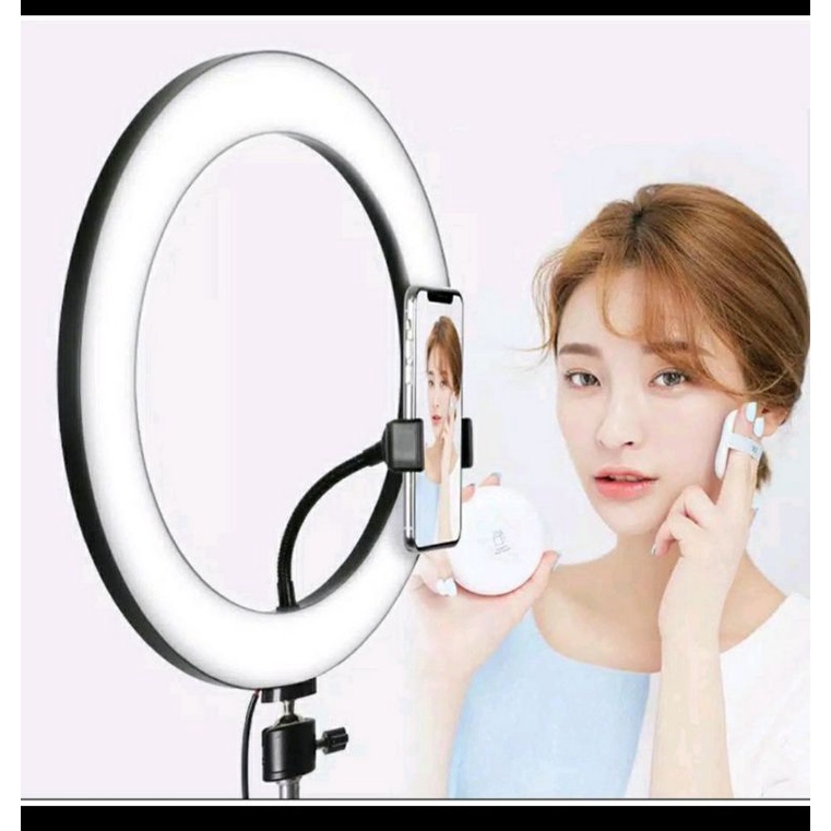 RING LIGHT 26CM + TRIPOD 2.1M - LAMPU MAKEUP - LAMPU SELFIE - LAMPU VLOG