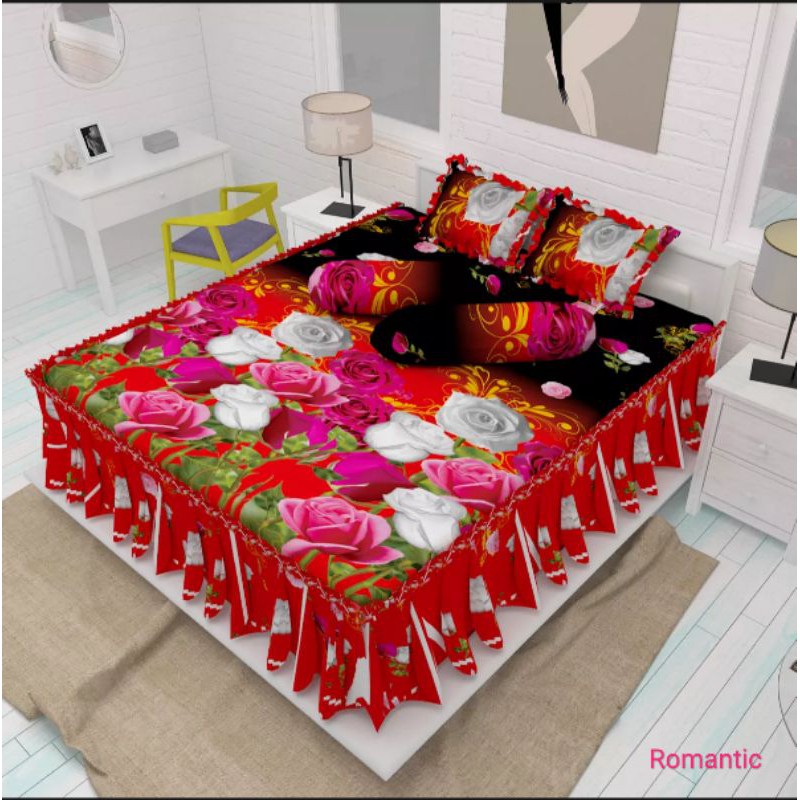 Sprei Endless Love Rumbai Katun Microtex Motif Terbaru 160x200