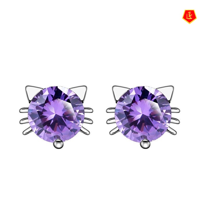 [Ready Stock]Korean Style Cute Cat Elf Stud Earrings Fashion