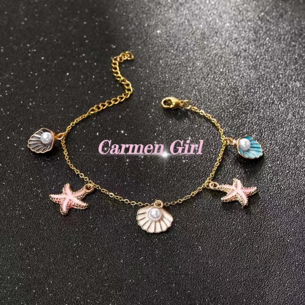 ✅COD✨Gelang Keberuntungan Wanita Cantik Cangkang Kristal Fashion Korean Style Gelang Pasangan Murah S200