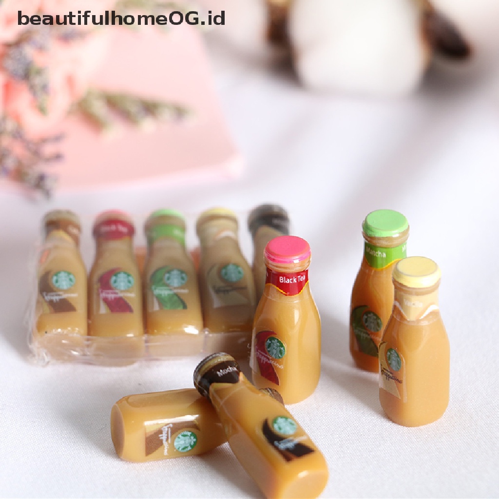 5 Pcs Miniatur Botol Kopi Bahan Resin Untuk Rumah Boneka 1 / 12