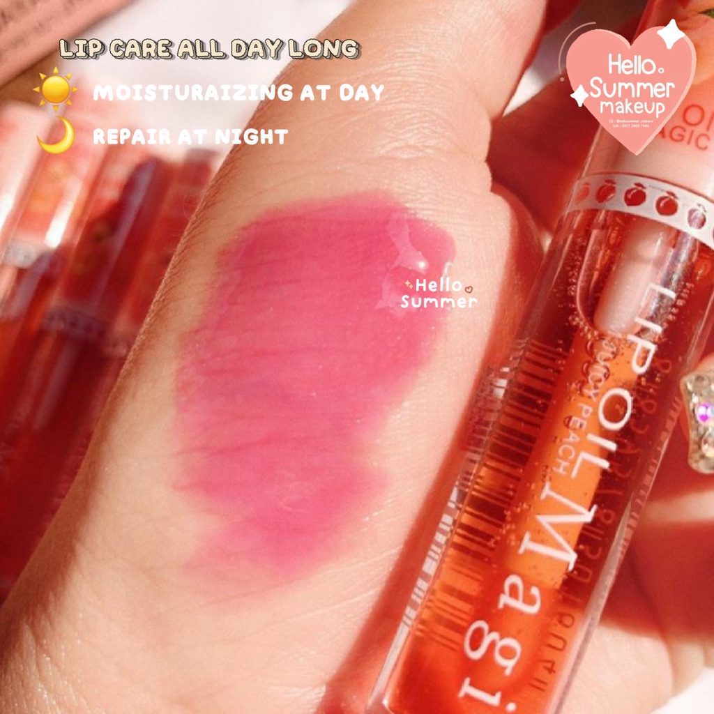 𝐋𝐈𝐏 𝐎𝐈𝐋 𝐒𝐄𝐑𝐔𝐌 - Hasaya Girl Juicy Peach Magic Lip Oil Lip Care Serum 5ml Melembabkan Bibir Menutrisi Bibir