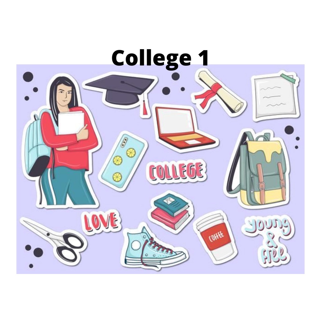 Sticker Girl College Sticker Kuliah Sticker Sekolah Tumblr Aesthetic Murah