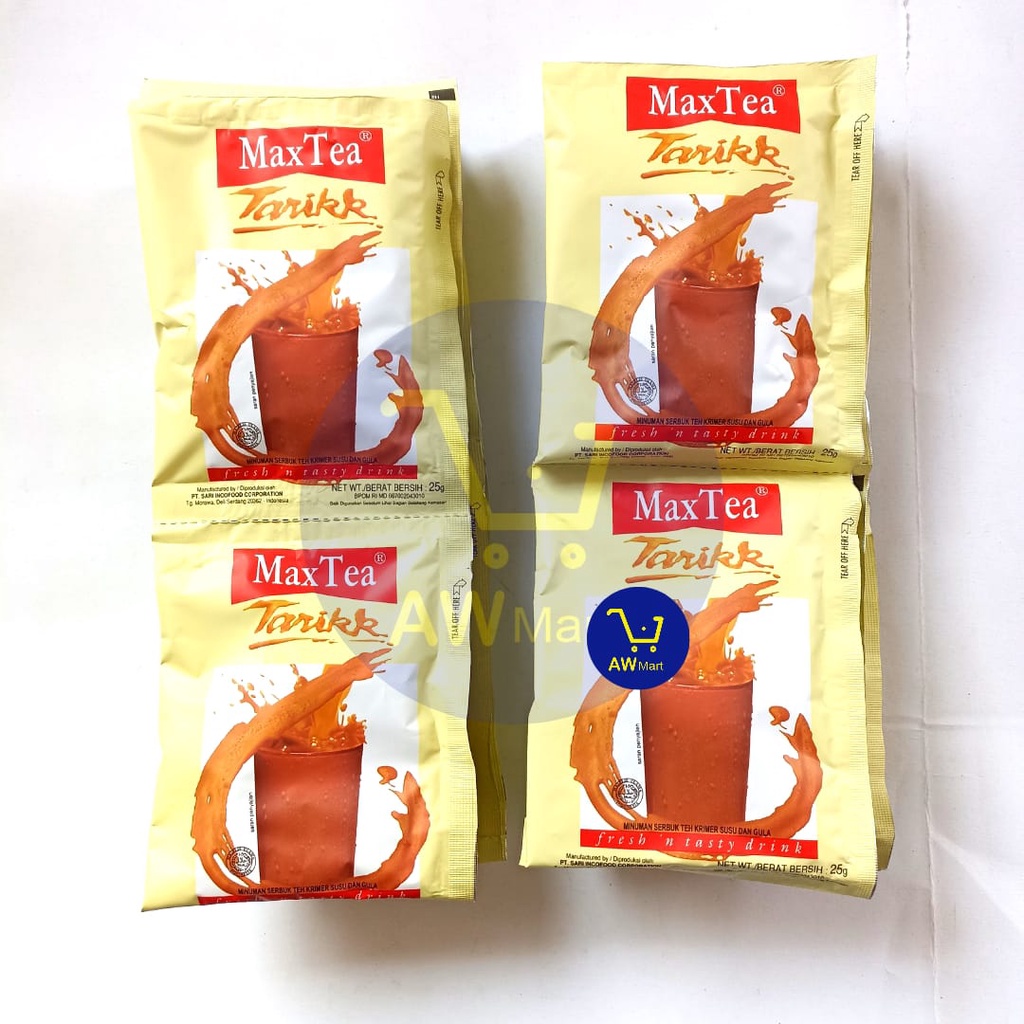 TEH TARIK MAXTEA RENCENG ( ISI 10 SACHET X 25GRAM ) - TEH TARIK KRIMER SUSU DAN GULA