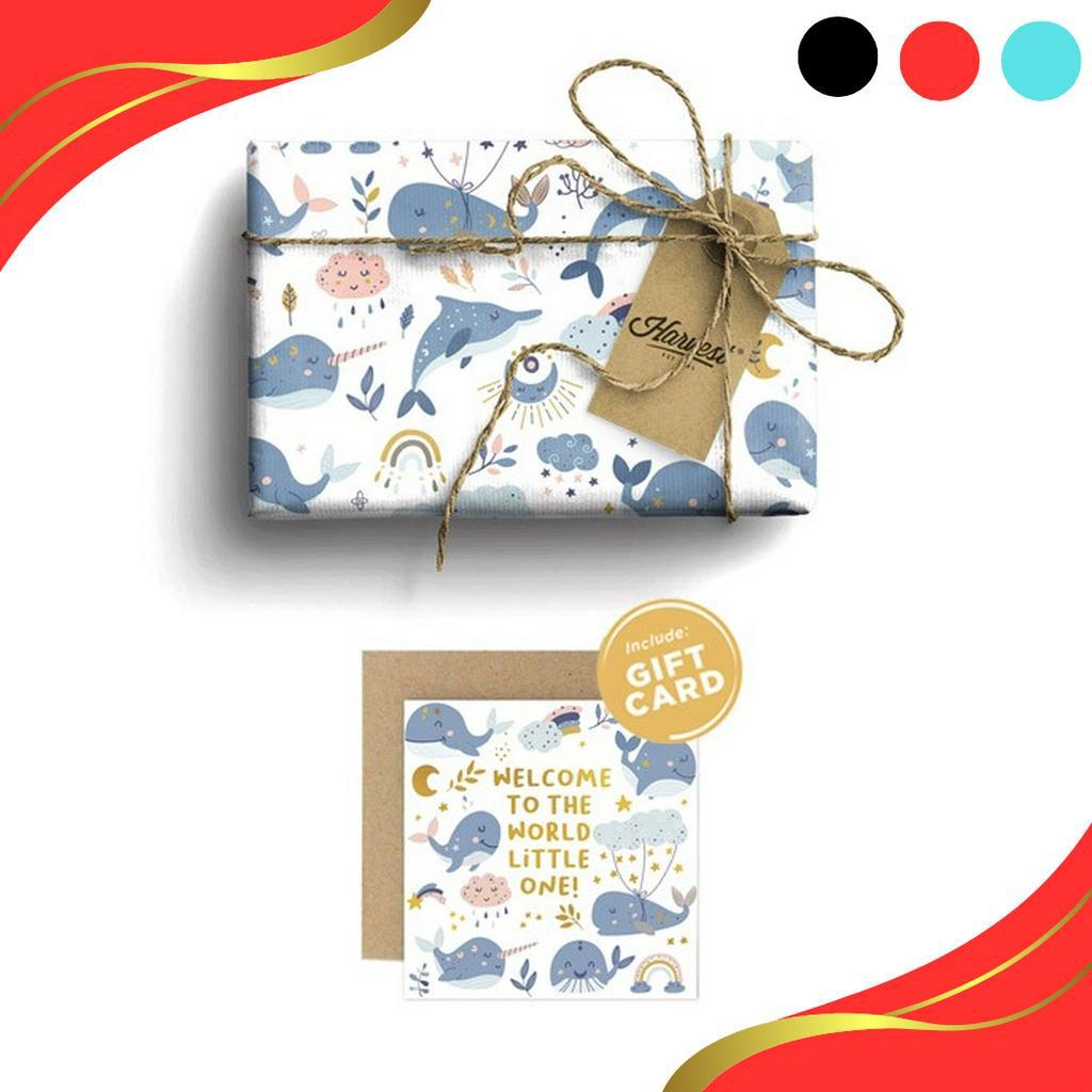 

TERBARU Paket Kertas Kado Kartu Ucapan Baby New Born Harvest Whale