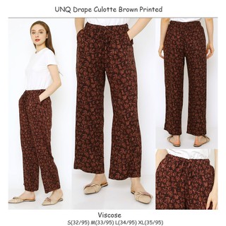  UNIQLO  Drape Culotte Printed Celana  Panjang  Wanita  Branded 