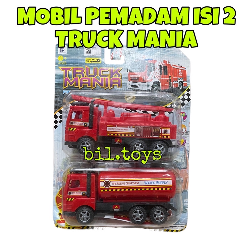 MAINAN ANAK EDUKASI MOBIL DAMKAR PEMADAM KEBAKARAN ISI 2 PULL BACK MAINAN ANAK MOBIL PEMADAM BP SET 2PCS