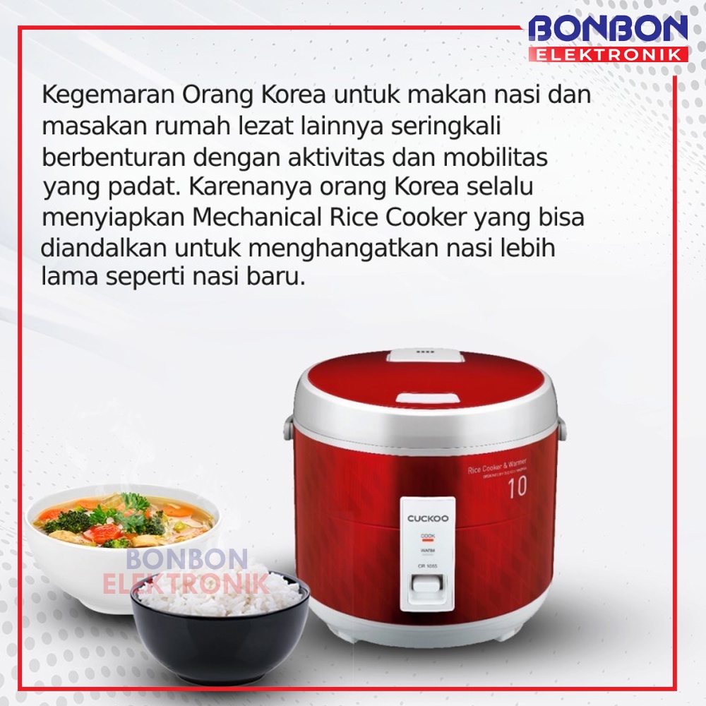 CUCKOO Rice Cooker Red Mechanical CR-1065/RD 1.8L No.1 in Korea